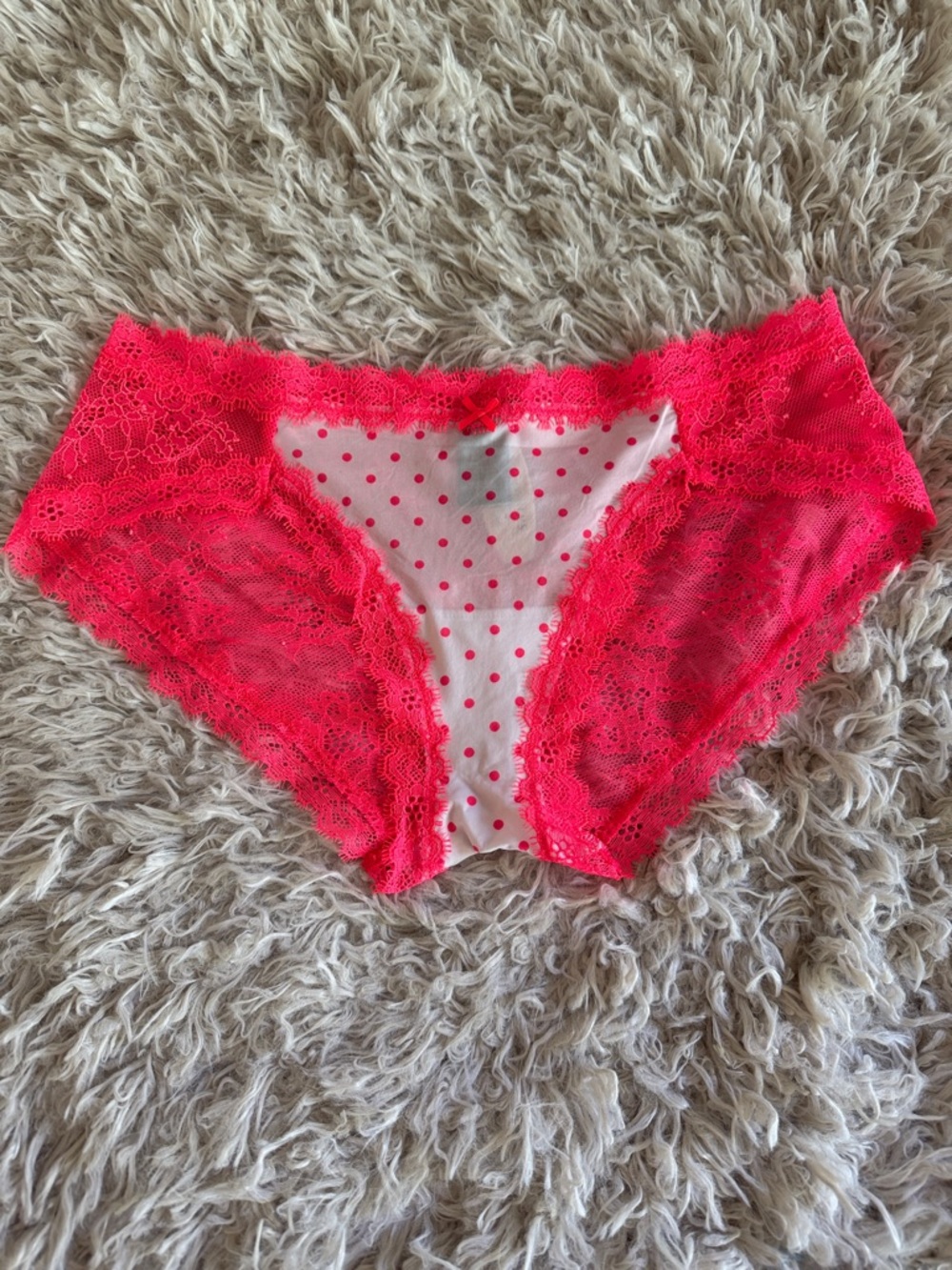 NWT Victoria's Secret Dream Angels Polkadot Lace Hipkini Small